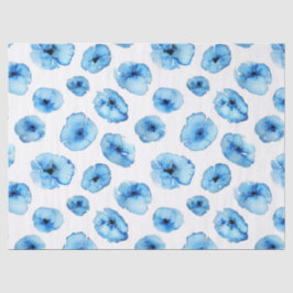 ティッシュペーパー + デコパージュペーパー - 青いポピー 薄葉紙