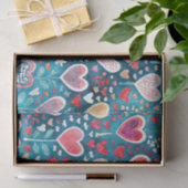 ティッシュペーパー-ハートデザイン 薄葉紙 (ギフト)