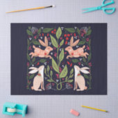 ティッシュペーパー:フォークアート：ウサギ 薄葉紙 (クラフト)