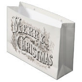 ティッシュペーパー: メリークリスマスイラストレーション ラージペーパーバッグ (正面アングル)