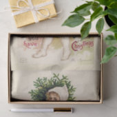 ティッシュペーパー：ヴィンテージクリスマスイラストレーション 薄葉紙 (ギフト)