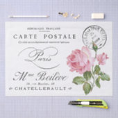 ティッシュペーパー:ヴィンテージフランスの、ポストカードデザイン 薄葉紙 (クラフト)