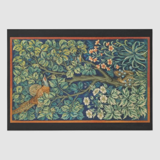 ティッシュペーパー:ヴィンテージWILLIAM MORRIS : PHEASANT 薄葉紙 (正面)