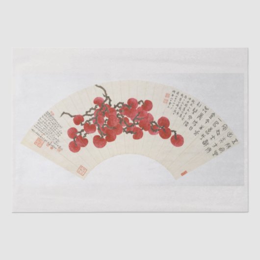 ティッシュペーパー: 中国の絵画s : LYCHEES 薄葉紙 (正面)