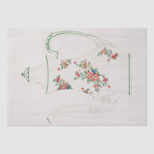 ティッシュペーパー:日本の:1910年のティーポットデザイン 薄葉紙 (正面)