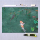 ティッシュペーパー:日本の WOODBLOCK :コイ 薄葉紙 (クラフト)