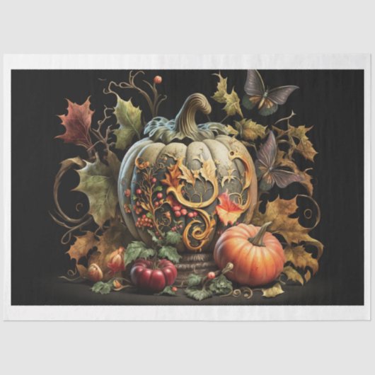 ティッシュペーパー-秋'N'カボチャ 薄葉紙 (正面)