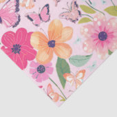 ティッシュペーパー、蝶と花ソフトピンク 薄葉紙 (詳細)