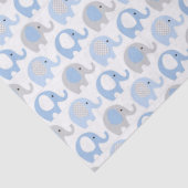 ティッシュペーパー – 青と灰色の象 薄葉紙 (詳細)