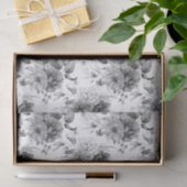 ティッシュペーパー(3) Smパターン白黒牡丹 薄葉紙 (ギフト)