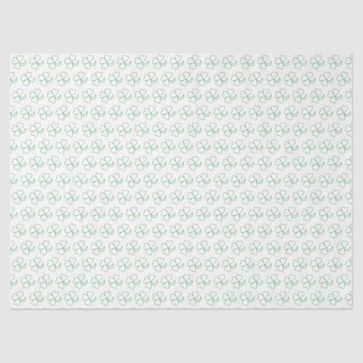 ティッシュペーパー- Green Shamrock Outlines 薄葉紙 (正面)