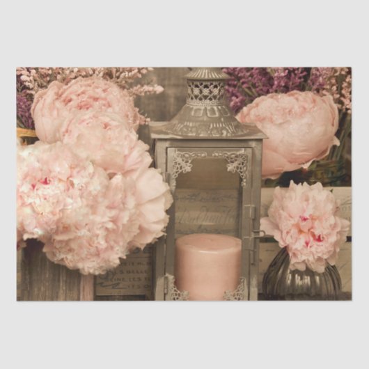 ティッシュラップ数量2牡丹、提灯、および木枠 薄葉紙 (正面)