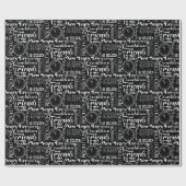 ティッシュ大晦日のパーティーパターン時計の ラッピングペーパー (フラット)