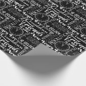 ティッシュ大晦日のパーティーパターン時計の ラッピングペーパー (角)