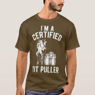 ティットプーラー公認の乳おもしろい牛ギフトだ Tシャツ