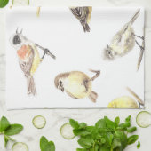 ティット鳥のパターン キッチンタオル (折り畳み)