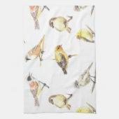 ティット鳥のパターン キッチンタオル (縦)