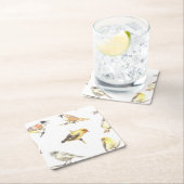 ティット鳥のパターン スクエアペーパーコースター (インサイチュ)