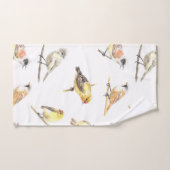 ティット鳥のパターン バスタオルセット (ハンドタオル)