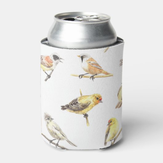ティット鳥のパターン 缶クーラー (缶正面)