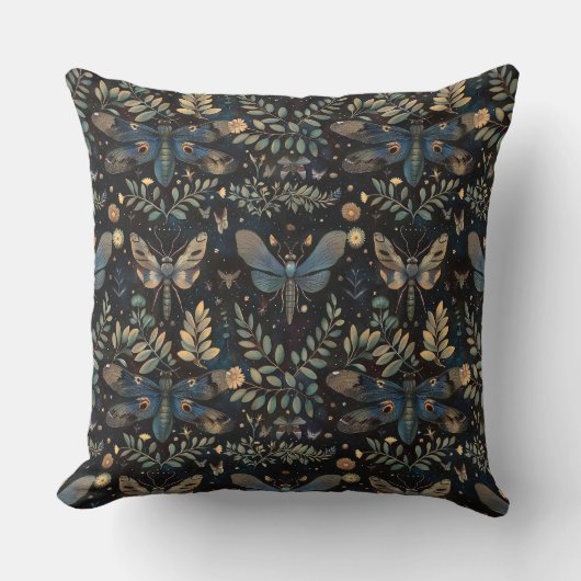 ティップの美しい優雅な緑の違う枝 クッション (正面)