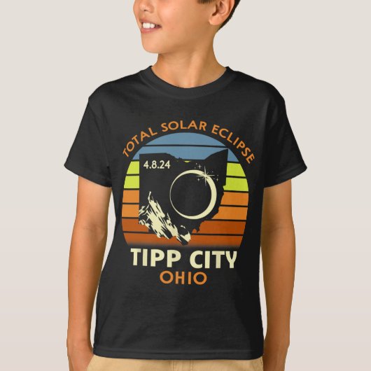 ティップシティオハイオ太陽のトタルEclipse 2024 Tシャツ (正面)