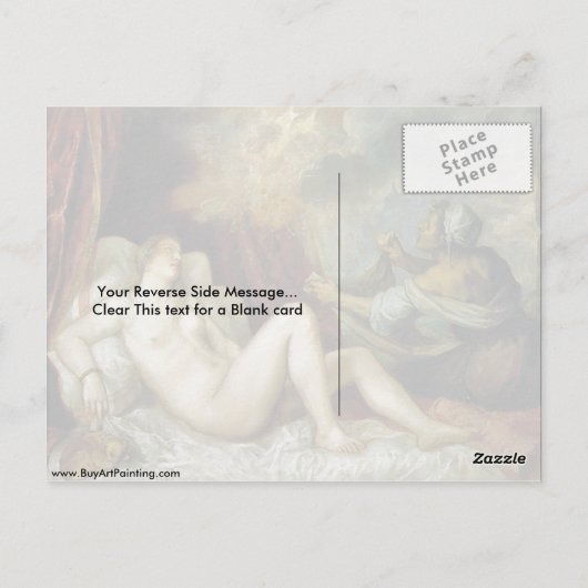 ティツィアーノによるダナエ ポストカード (裏面)