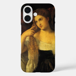 ティツィアーノによる「鏡を持つ女」 ルネサンスのレトロな芸術 iPhone 16ケース