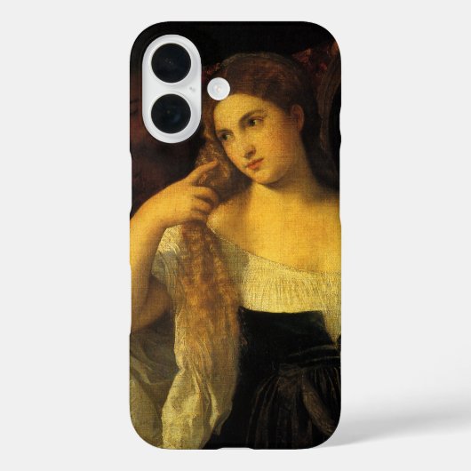 ティツィアーノによる「鏡を持つ女」 ルネサンスのレトロな芸術 Case-Mate iPhoneケース (裏面)
