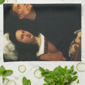 ティツィアーノ・ヴェチェッリオのコンサート ヴィンテージ ルネサンス美術 キッチンタオル (折り畳み)