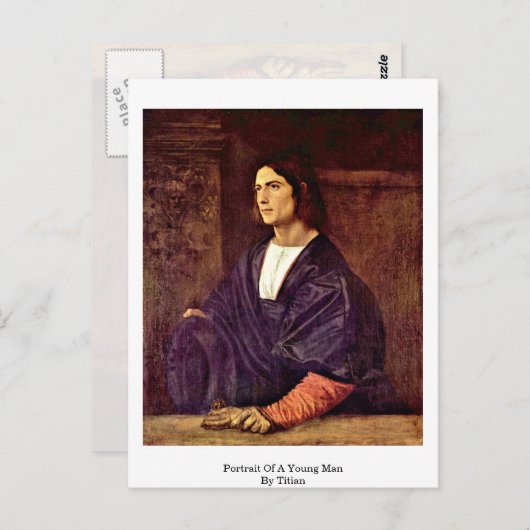 ティティツィアの若者のポートレート ポストカード (正面/裏面)