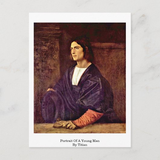 ティティツィアの若者のポートレート ポストカード (正面)