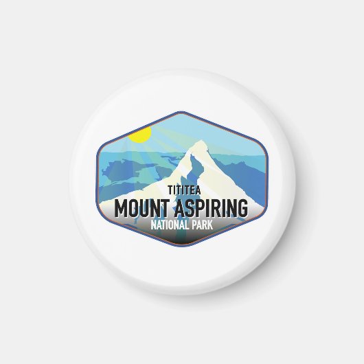 ティティティーマウントアスピリングNP - Aoetearoa マグネット (正面)