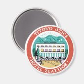 ティトボウシスホテルズラティボールラベルヴィンテージ マグネット (正面/裏面)