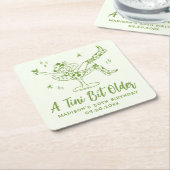 ティニお洒落ビット古い緑の誕生日パーティー スクエアペーパーコースター (アングル)