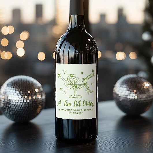 ティニお洒落ビット古い緑の誕生日パーティー ワインラベル