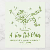 ティニお洒落ビット古い緑の誕生日パーティー ワインラベル (シングルラベル)