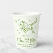 ティニお洒落ビット古い緑の誕生日パーティー 紙コップ (正面)