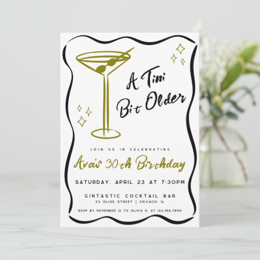 ティニお洒落ビット年上のマルティニ誕生日 招待状 (スタンド正面)