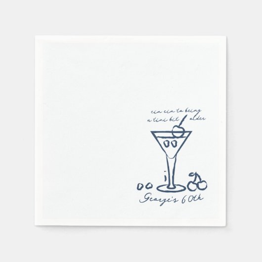 ティニの少し古いカクテルの誕生日 スタンダードカクテルナプキン (正面)