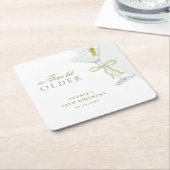 ティニの少し年上のマルティニのカクテルバースデーパーティー スクエアペーパーコースター (アングル)