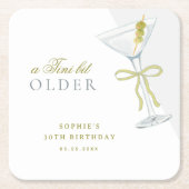 ティニの少し年上のマルティニのカクテルバースデーパーティー スクエアペーパーコースター (正面)