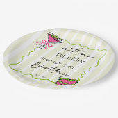 ティニは少し古いハンドラウンのレトロな誕生日カスタム ペーパープレート (アングル)