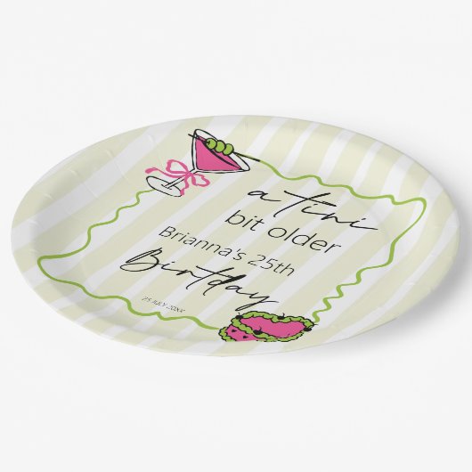 ティニは少し古いハンドラウンのレトロな誕生日カスタム ペーパープレート (アングル)