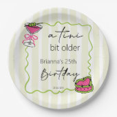 ティニは少し古いハンドラウンのレトロな誕生日カスタム ペーパープレート (正面)