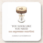 ティニは少し年上のエスプレッソ・マルティニ党の好意 コースター (正面)