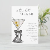 ティニは少し年上のシックなダーティマルティニ誕生日パーティー 招待状 (スタンド正面)