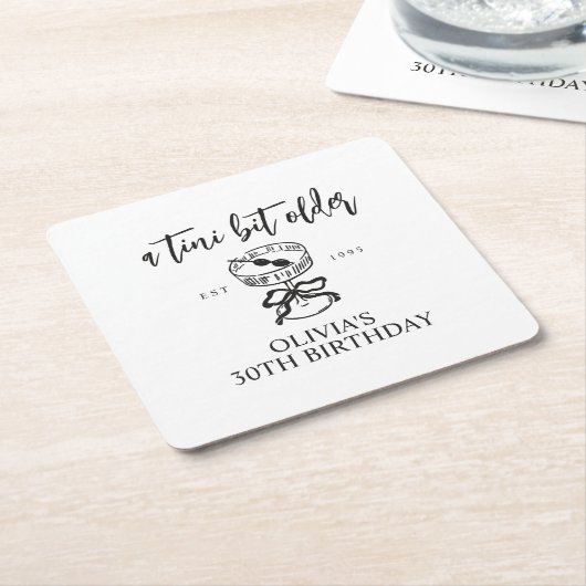 ティニは少し年上のマルティニの誕生日パーティーの好意 スクエアペーパーコースター (アングル)