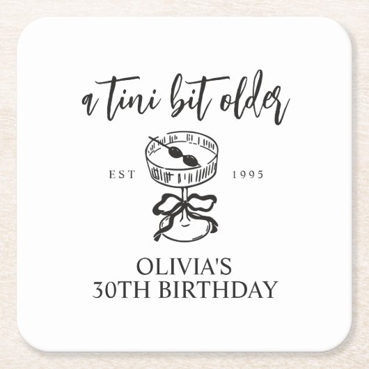 ティニは少し年上のマルティニの誕生日パーティーの好意 スクエアペーパーコースター (正面)