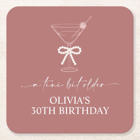 ティニは少し年上のマルティニの誕生日パーティーの好意 スクエアペーパーコースター (正面)